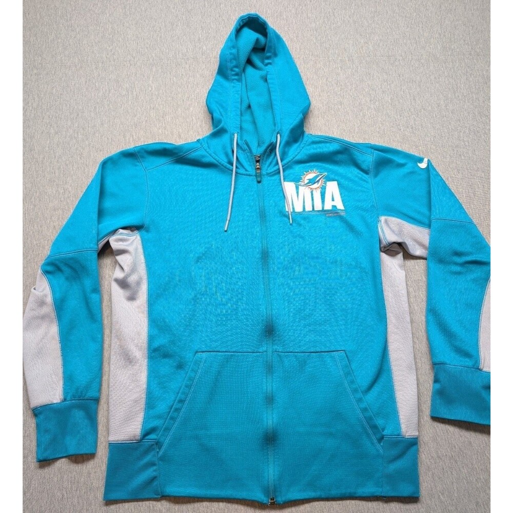 Nike Miami Dolphins Full Zip Hoodie Teal size medium
